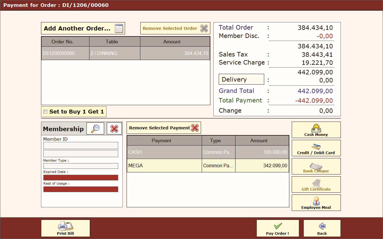 Payment Split Bill